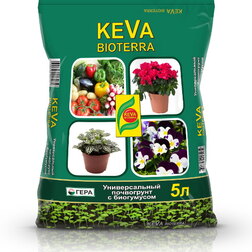 Грунт KEVA BIOTERRA 5л (Гера) био грунт для овощей keva bioterra 20л с биогум гера