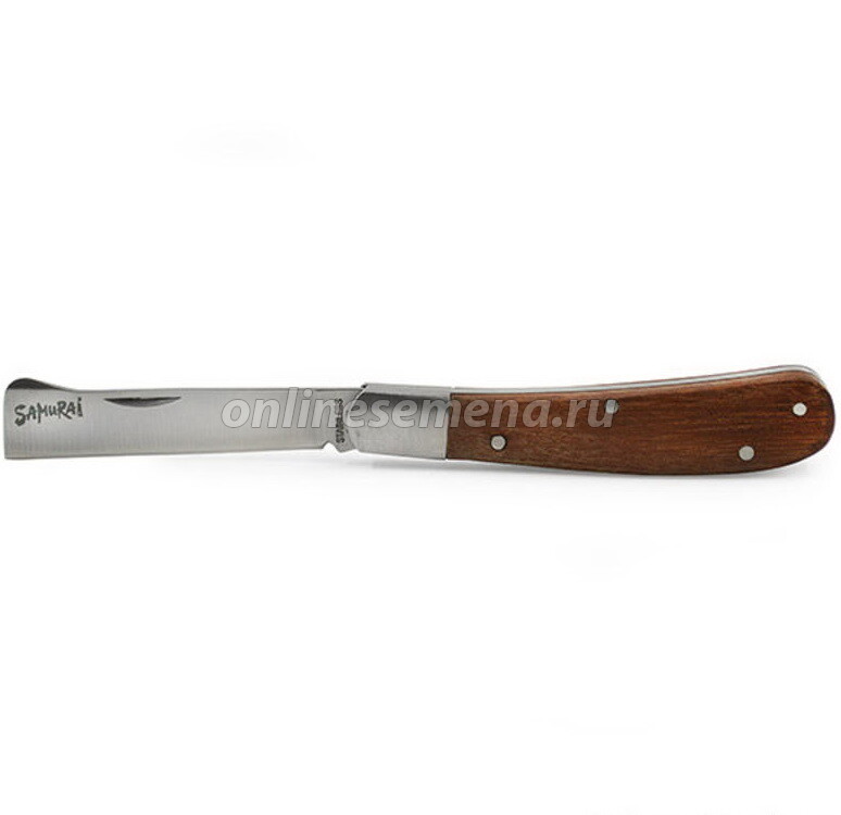 Нож прививочный, складной, нержавеющий L=173 мм (73 мм прямое лезвие .